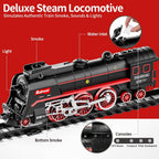 Juego de tren grande con control remoto, humo de 3 vías