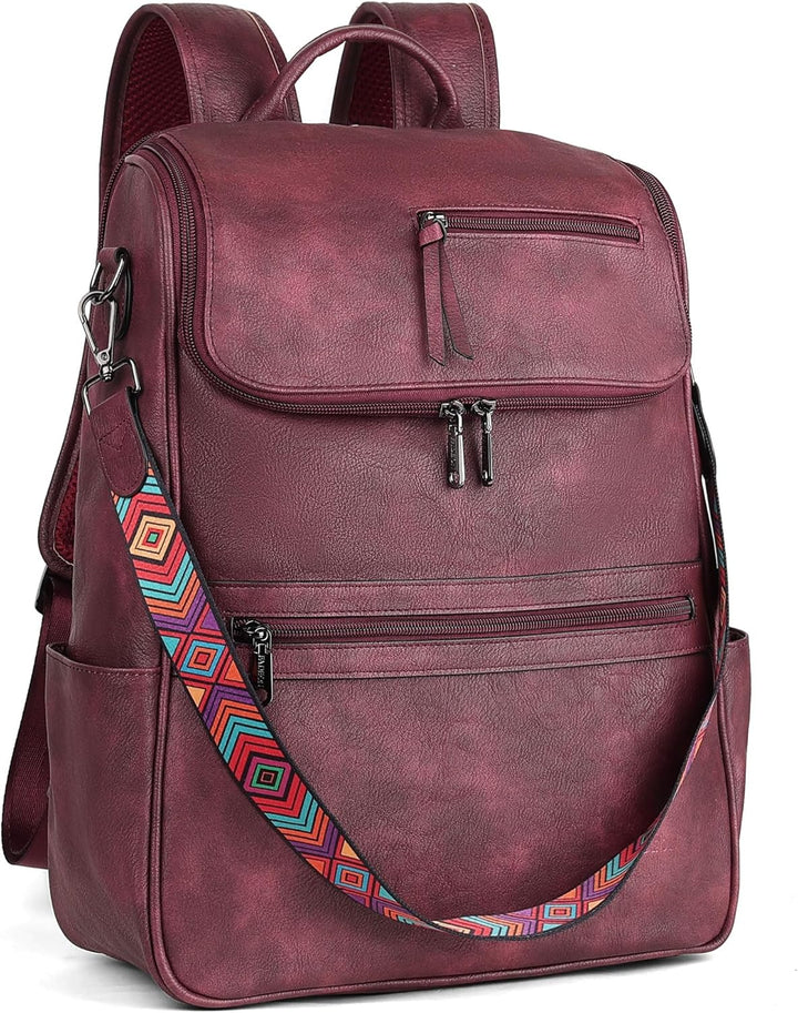 FADEON Mochila para computadora portátil para mujer, mochila de via...