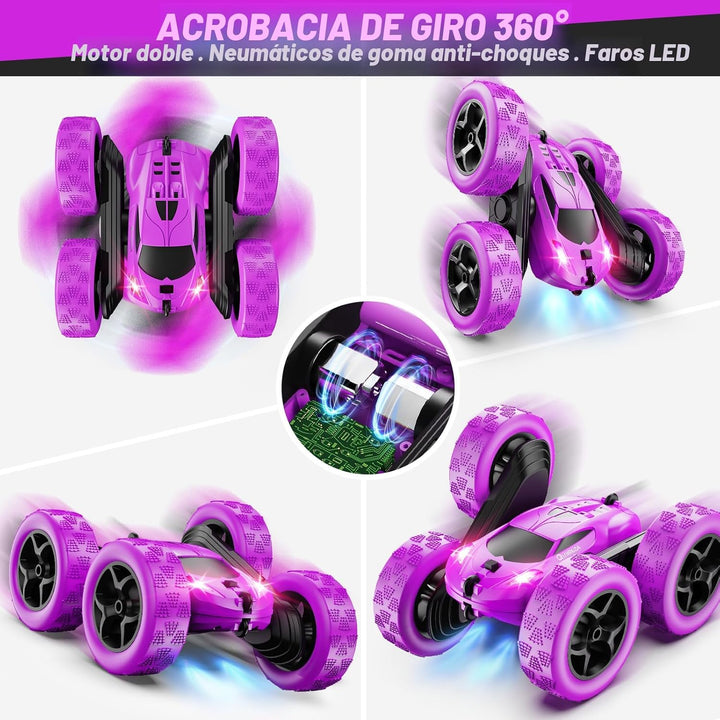 QUNREDA - Autos RC, coche de control remoto púrpura para niñas, RC...