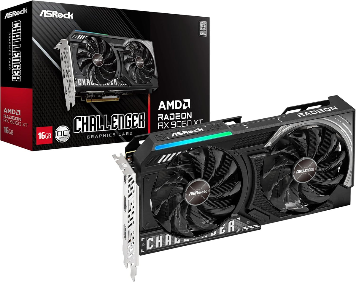 ASRock Tarjeta gráfica Radeon RX 9060 XT Challenger 16GB GDDR6 OC |...
