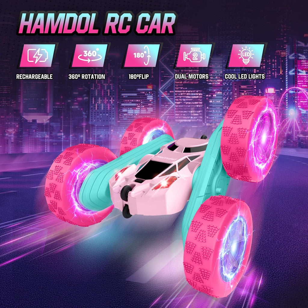 Hamdol Coche de control remoto rosa para niñas, 2-Estándar