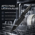 LINHAO Juego de bloques de cuchillos de cocina negros de 14 piezas con