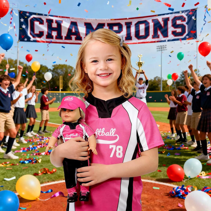 ARTST Conjunto de ropa de muñeca de sóftbol de 18 pulgadas, incluye...