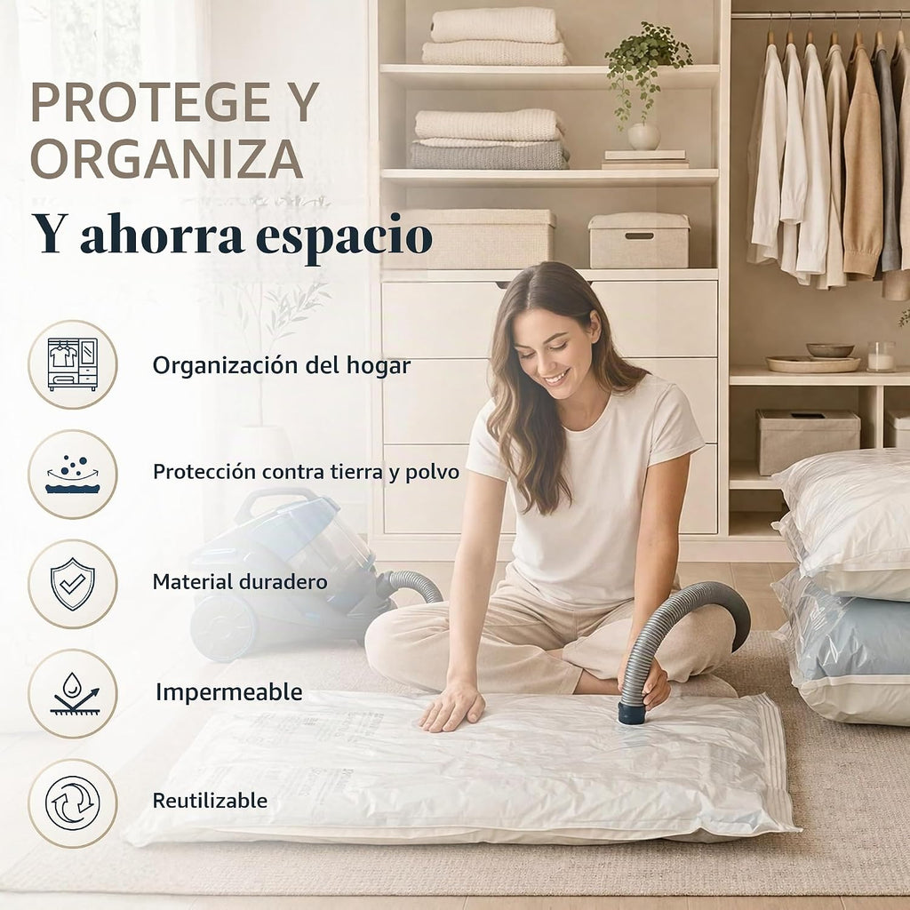 Paquete de 8 bolsas de almacenamiento al vacío XXL y