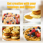 OSTBA - Mini waflera para hacer 8 mini waffles, pequeña plancha para gofres