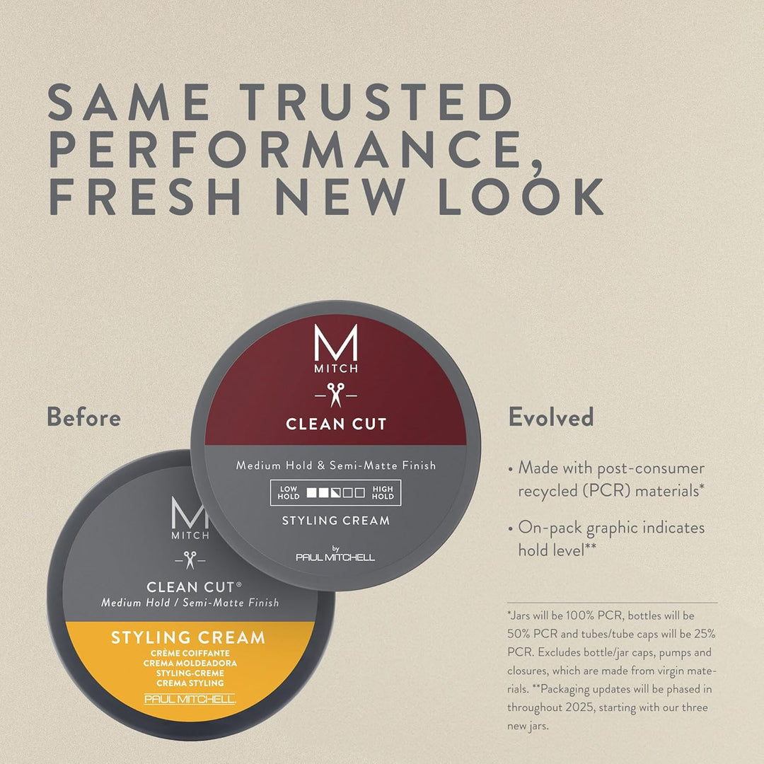 MITCH by Paul Mitchell Clean Cut - Crema de peinado para hombres, f...