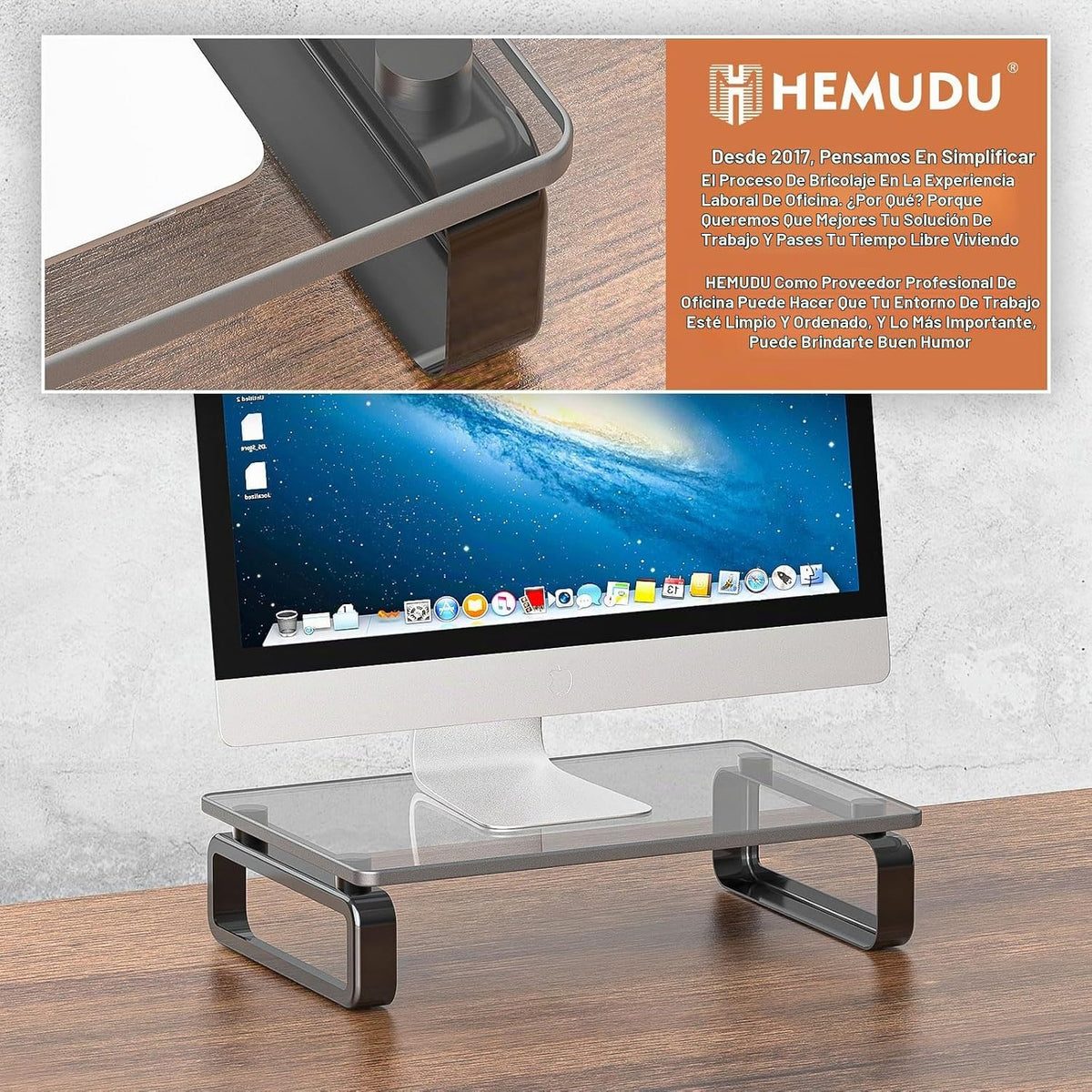 Soporte fijo para monitor de computadora.