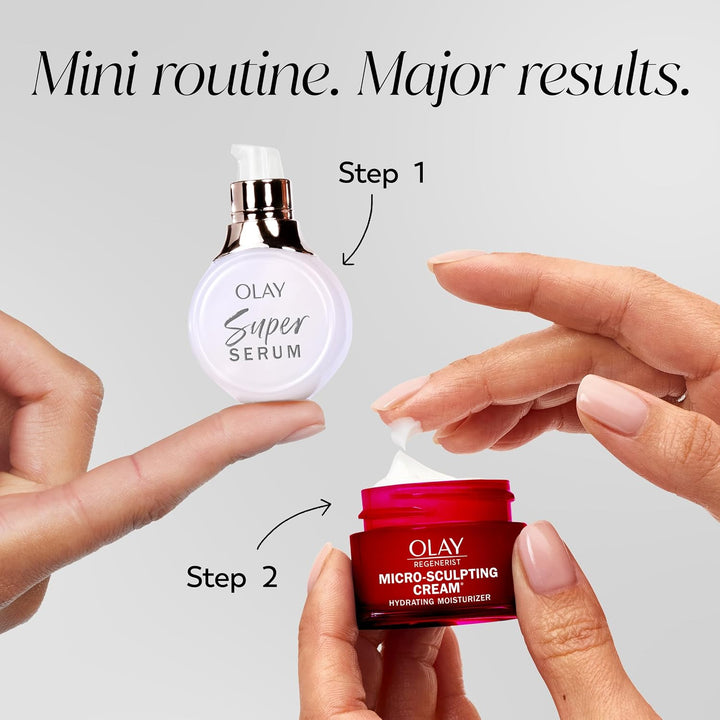 Olay Super Serum y MicroSculpting Cream Mini Duo Kit más vendido, S...