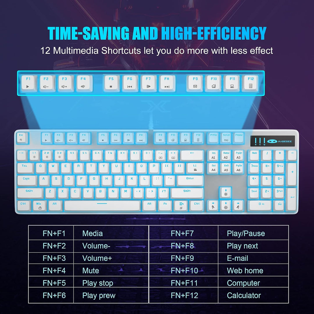 MageGee Teclado Mecánico para Juegos, Teclado USB con Cable con Ret...