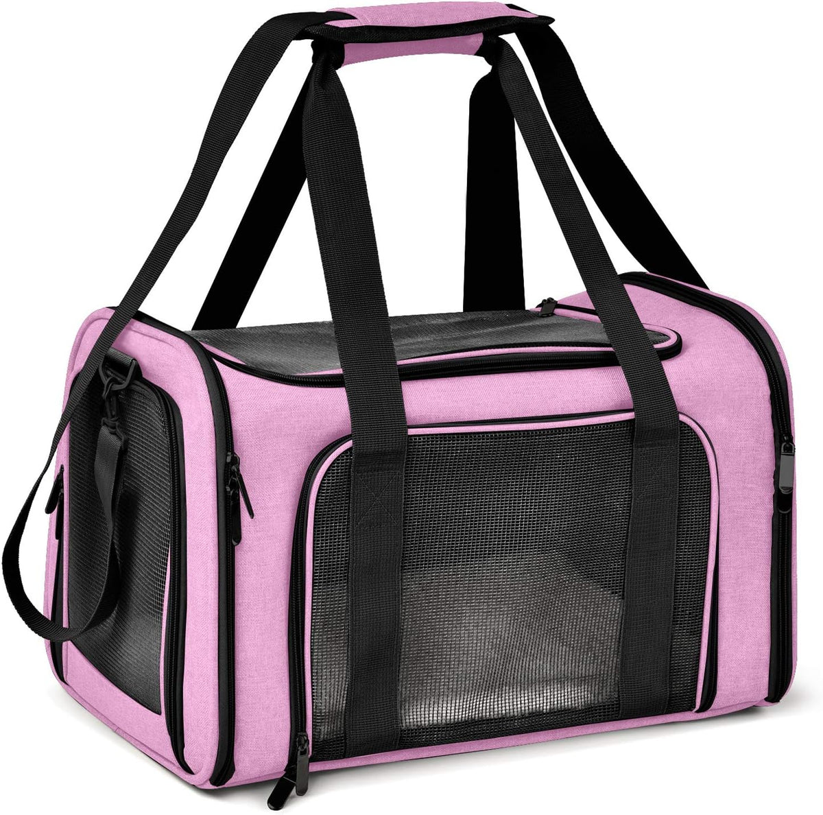 Henkelion Transportadores grandes para gatos Transportador para perros Transportador para mascotas para gatos grandes, perros y cachorros de hasta 25 libras, transportador grande para perros de lados