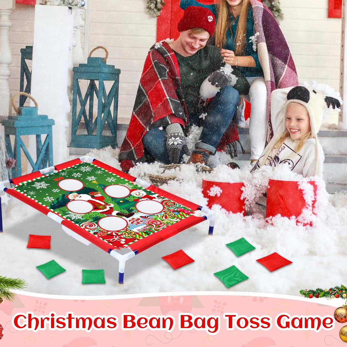 Gemscream Juego de lanzamiento de bolsas de frijoles navideños 6 bolsas