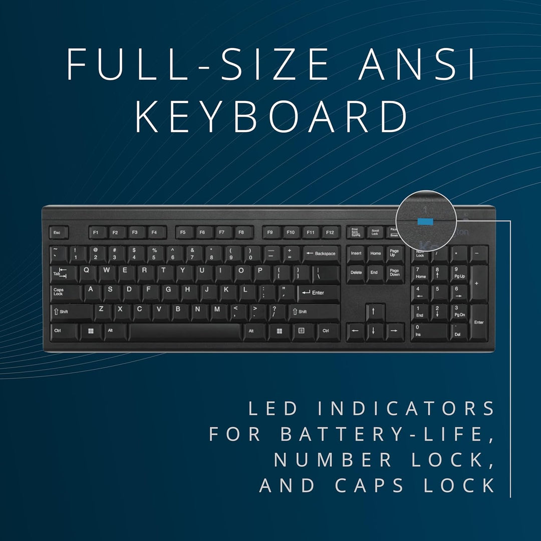 Kensington Juego de escritorio inalámbrico KM150 EQ, teclado y mous...