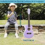 Ukelele de guitarra acústica de fibra de carbono de 21 pulgadas, instrumentos musicales (morado)