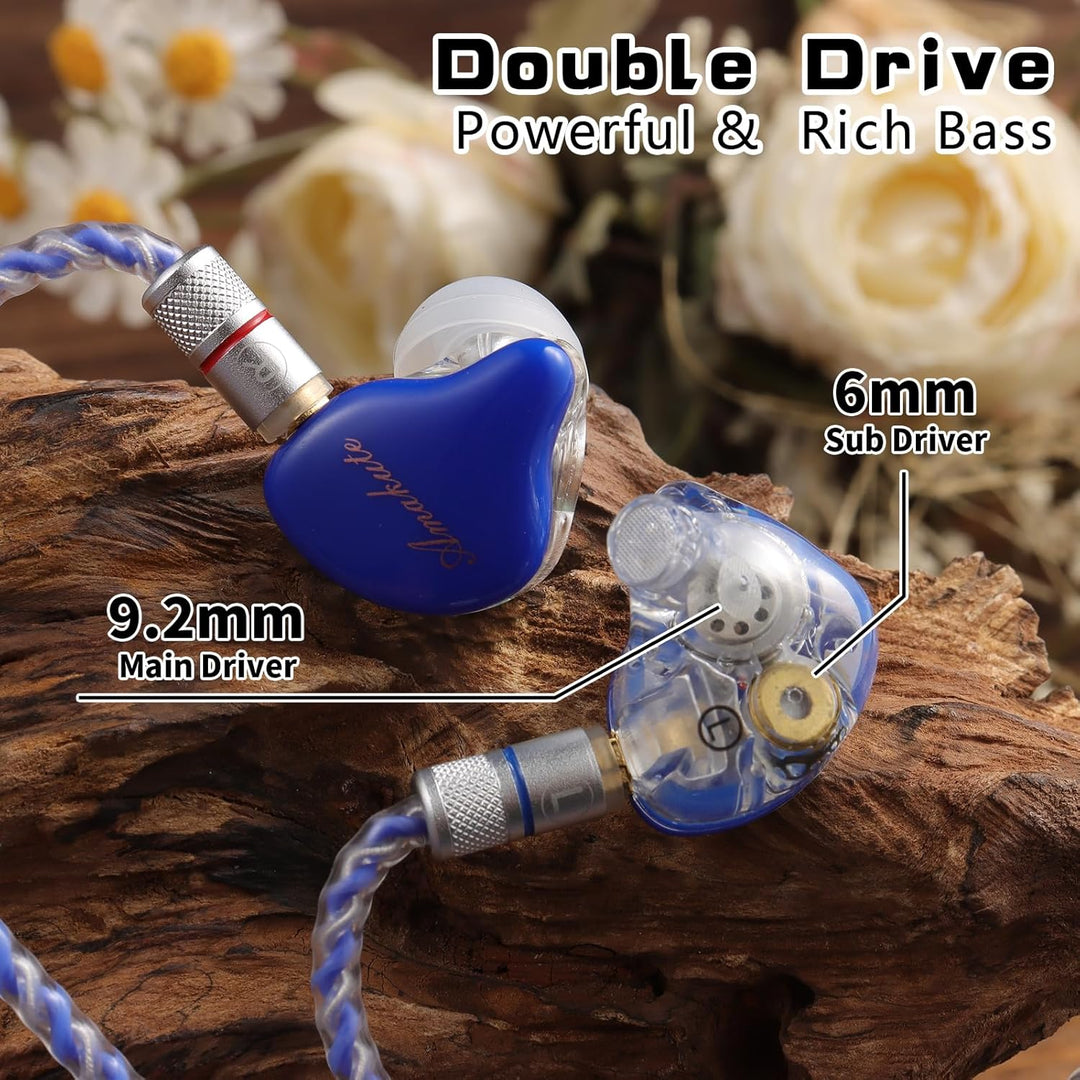 DCMEKA Auriculares de monitor intrauditivo con doble controlador IE...