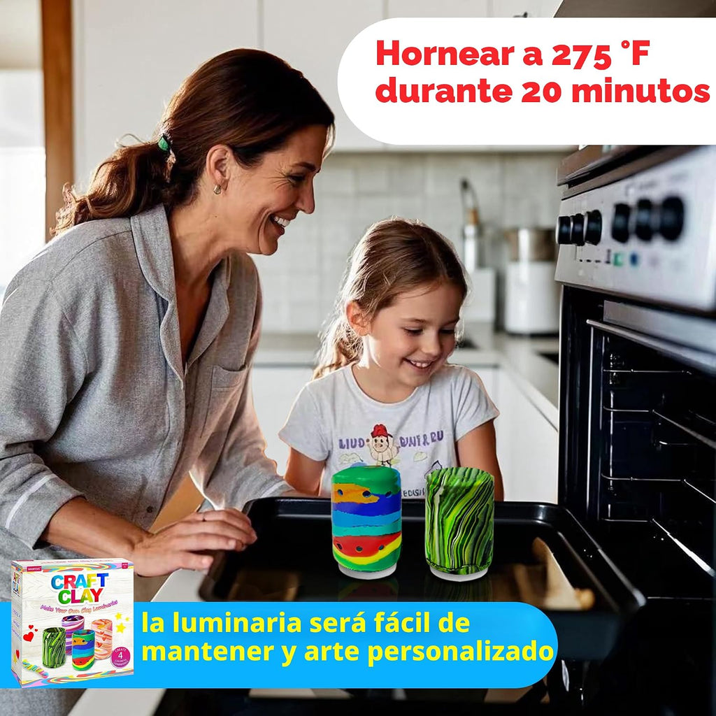 MHMYDIS Haz tus propias luminarias de arcilla - Kit de artes y manualidades para niños y adolescentes de 6, 7, 8, 9, 10, 11, 12 años y más - Juguetes creativos de linternas de arcilla para niños de 8