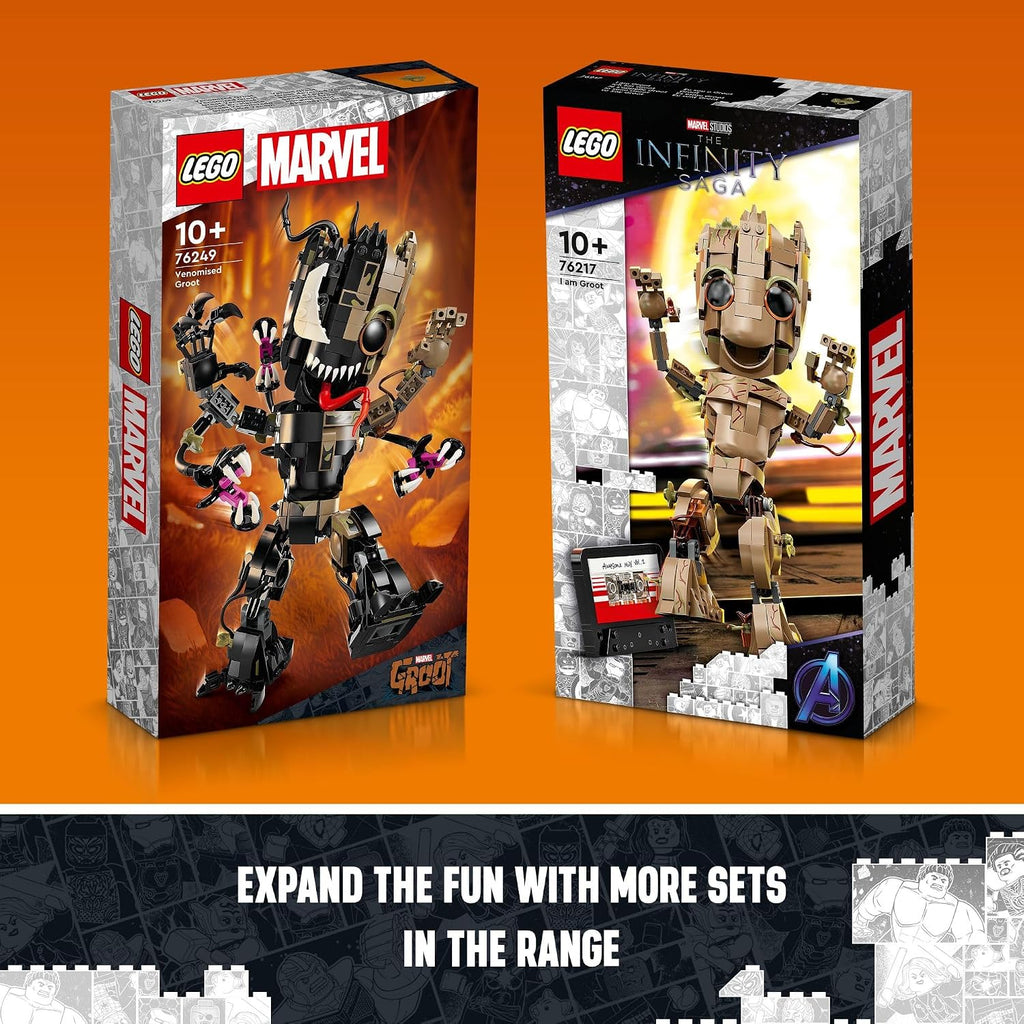 LEGO Marvel Groot Venenizado 76249 Juguete Transformable de Marvel para Jugar y Mostrar, Figura de Acción de Marvel Construible para Fans de la Película Guardianes de la Galaxia, Regalo de Cumpleaños