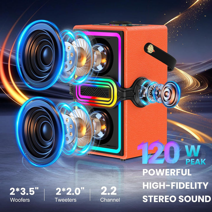 TAMPROAD Altavoz Bluetooth, altavoces inalámbricos de 120 W de pote...