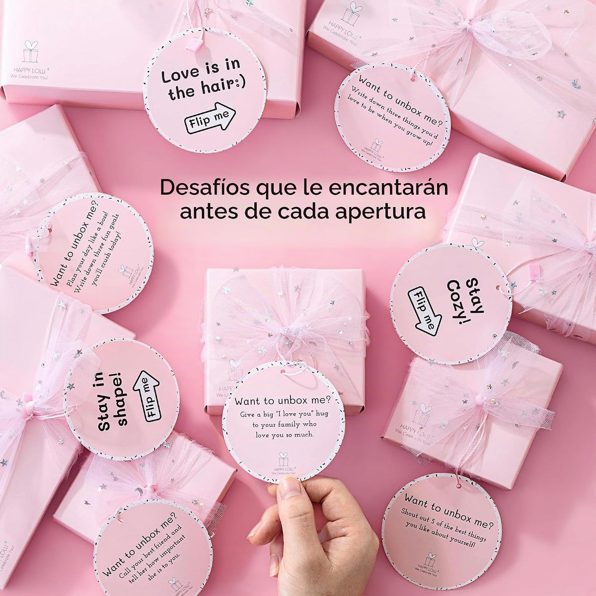 LolliBox Birthday Gift Set para niñasTween y adolescentes de 8–15 años, lista para regalar, 8 regalos envueltos individualmente