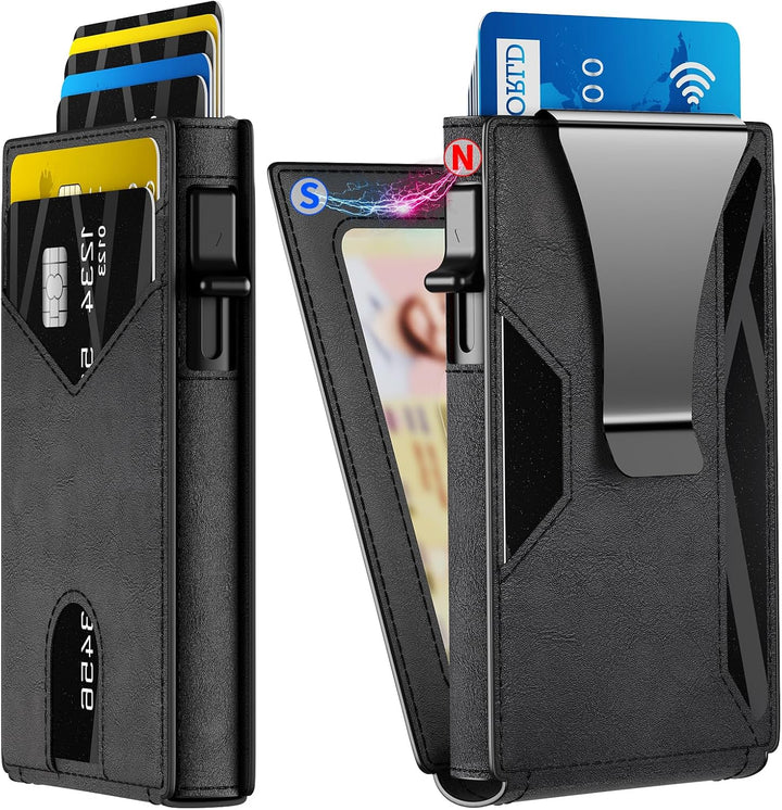 KISUEDZP Cartera delgada para hombre con bloqueo RFID, soporte de m...