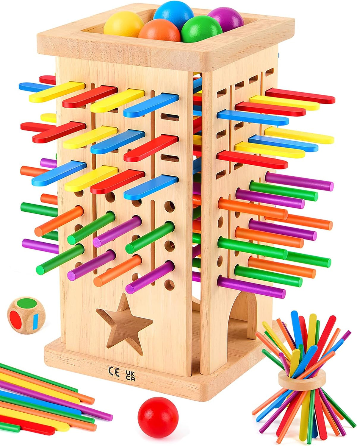 Montessori - Juego de mesa de madera para niños de 3 a 8 años, juguete