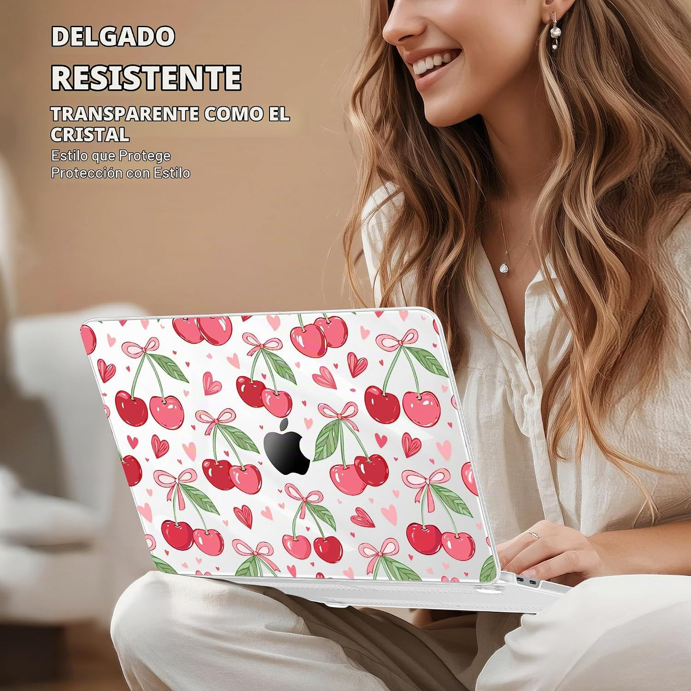 Lepeoac Funda rígida 4 en 1 para MacBook Neo 13 (A3404), cerezas y...
