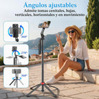 PlusAcc Trípode magnético para iPhone con control remoto recargable, 69"