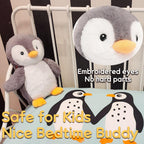 WEIGEDU Peluche de pingüino rey con ojos bordados, juguetes de pelu...