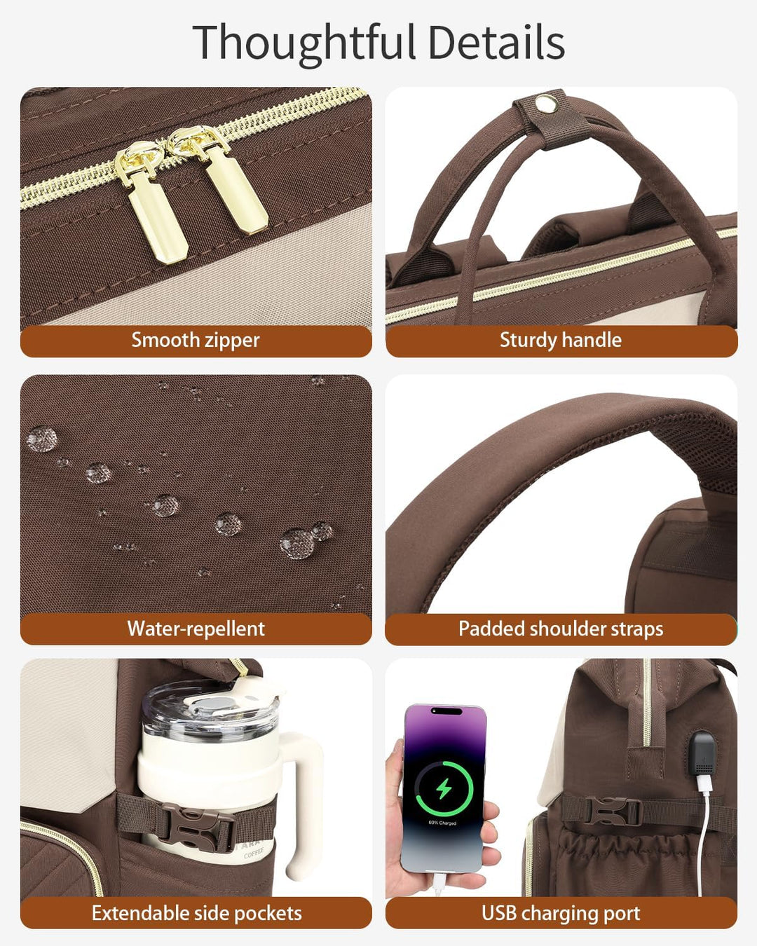 VANKANY Bolsa de libros para mujer, mochila para laptop, bolsas de...