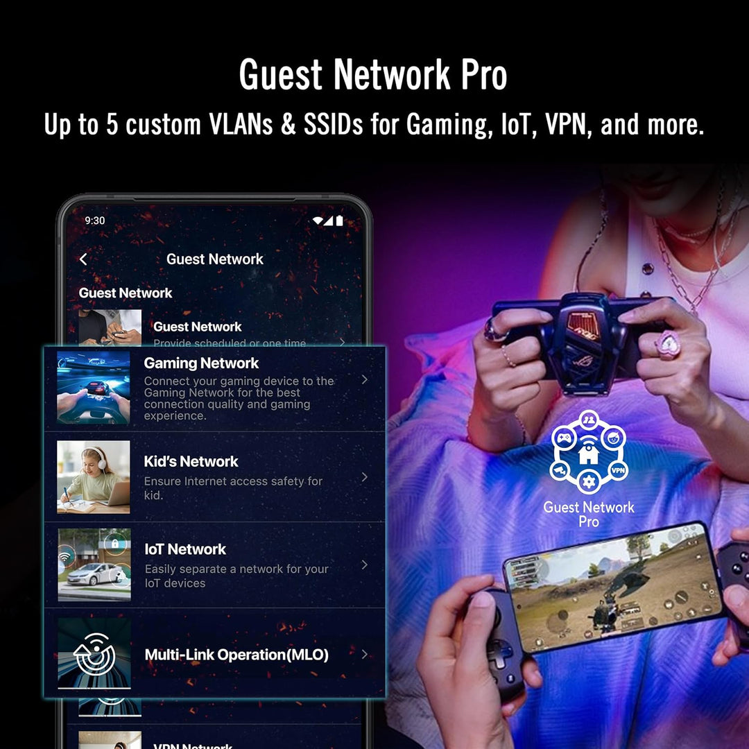 ASUS GT-BE19000AI Tri-Band WiFi 7 (802.11be) AI Gaming Router, anch...