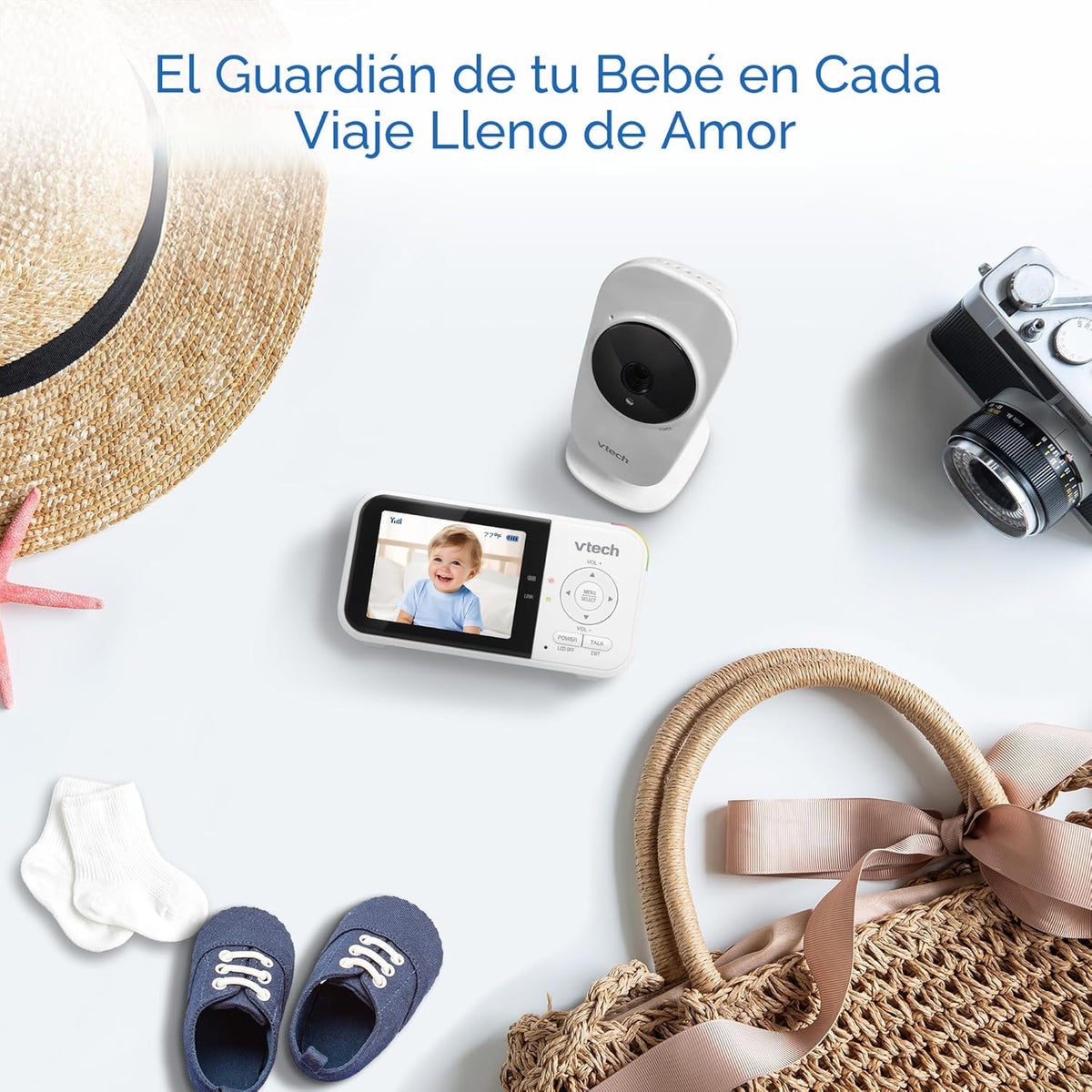 VTech VM819 - Monitor de bebé con cámara y audio, cámara portátil d...