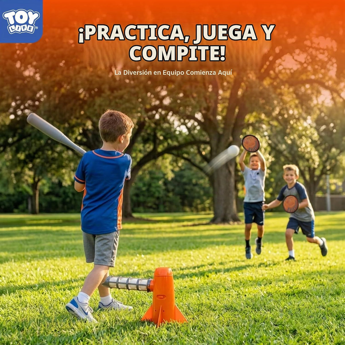 TOY Life Máquina de lanzamiento de béisbol para niños, juego de pelota de entrenamiento – Lanzador automático de máquina de lanzar para niños pequeños con 7 bolas, bate y guantes pegajosos | Juguete de béisbol Pop y Pitch para niños y niñas de 5 a 12 años