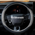 West Llama Funda personalizada para volante de automóvil para Chevy Silverado 1500, 2500, 3500, 14.5-15 pulgadas (gris - tamaño estándar)