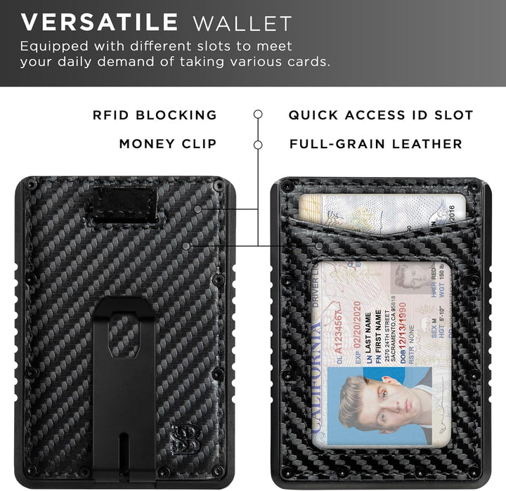 SERMAN BRANDS Slim RFID Blocking Wallet with Money Clip - Metal Min...