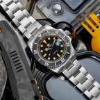 ADDIESDIVE Reloj de Cuarzo para Hombre de 41mm, Correa de Acero Inoxidable, Reloj de Buceo
