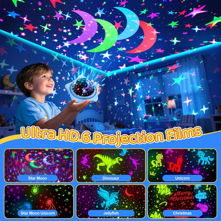 One Fire Luz nocturna para regalos de niños, 6 discos + 78 modos de...