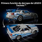 LEGO Technic 2 Fast 2 Furious Nissan Skyline GT-R (R34) Coche - Kit de bricolaje y juego de construcción para adultos - Modelo coleccionable de corredor callejero con función de derrape - Regalo para