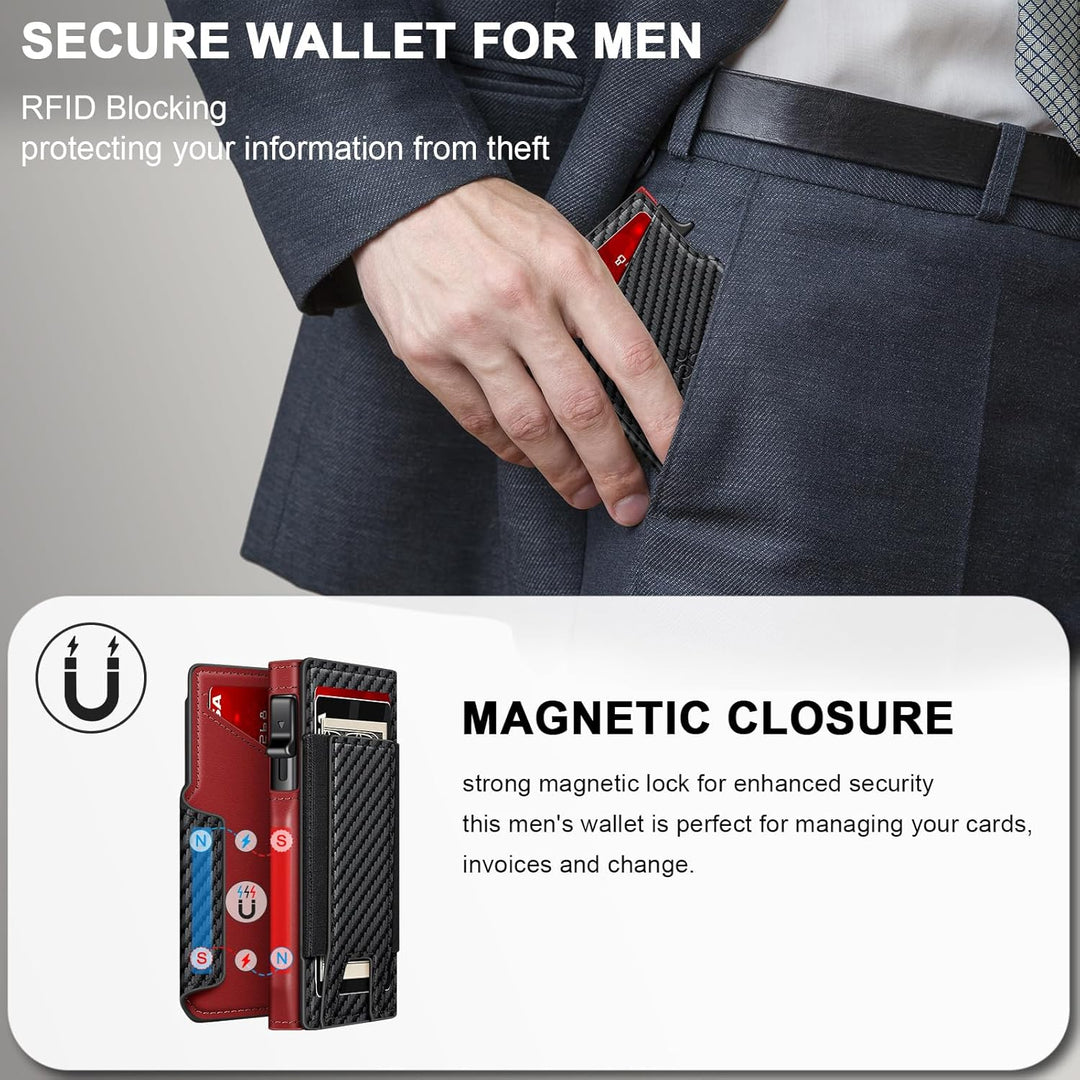 SEMORID Cartera para hombres con soporte para tarjetas desplegable...