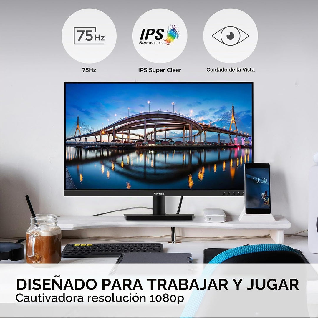 ViewSonic VA3209M Monitor IPS Full HD 1080p de 32 pulgadas con bise...
