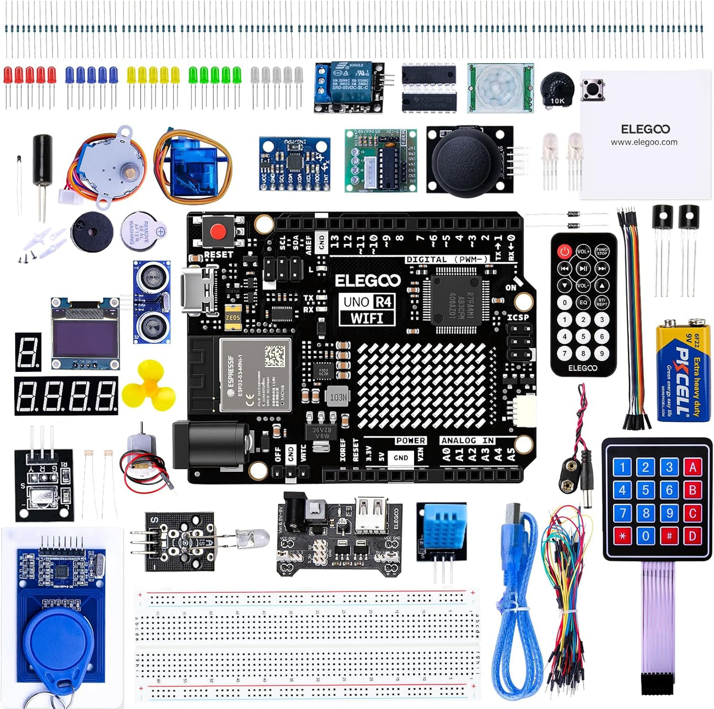 ELEGOO UNO R4 WiFi Super Starter Kit Compatible con Arduino para Pr...