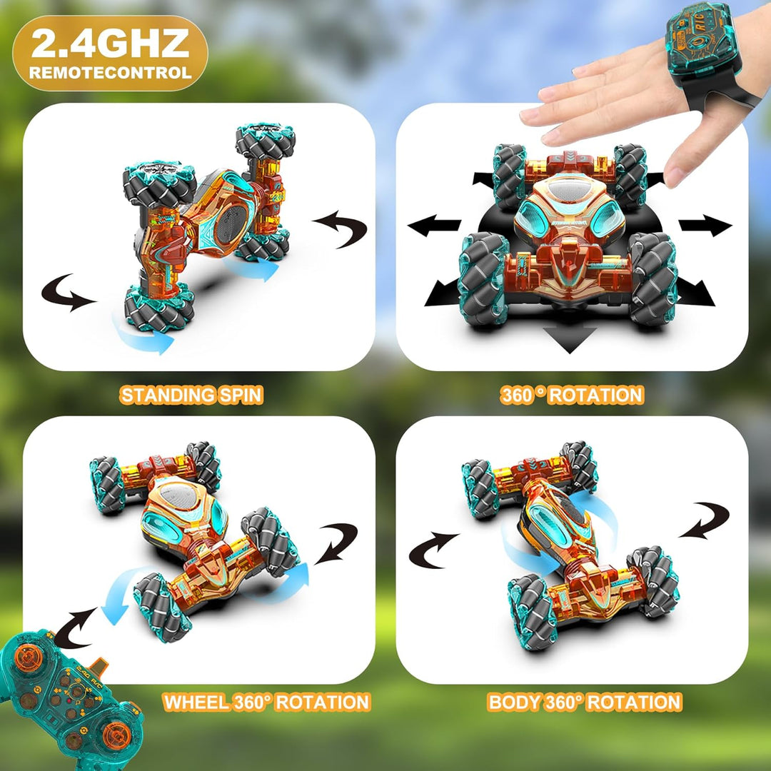 HOSHIPLAY Coches RC, juguetes de coche de acrobacias con detección...