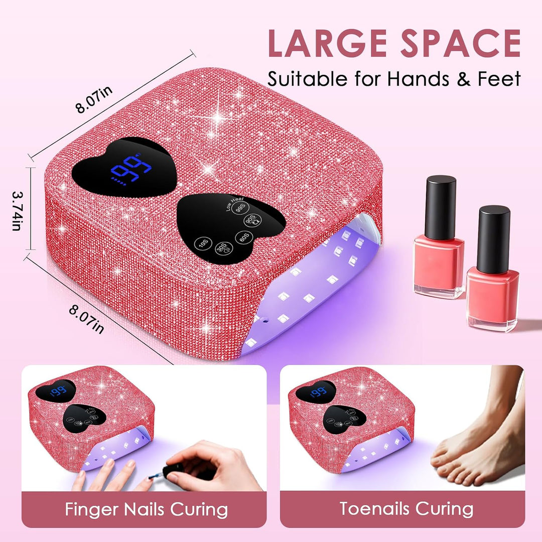 Lámpara de uñas UV LED inalámbrica, HUITINE luz UV recargable de 80...