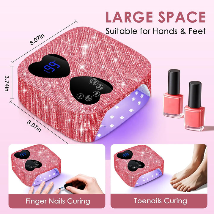 Lámpara de uñas UV LED inalámbrica, HUITINE luz UV recargable de 80...