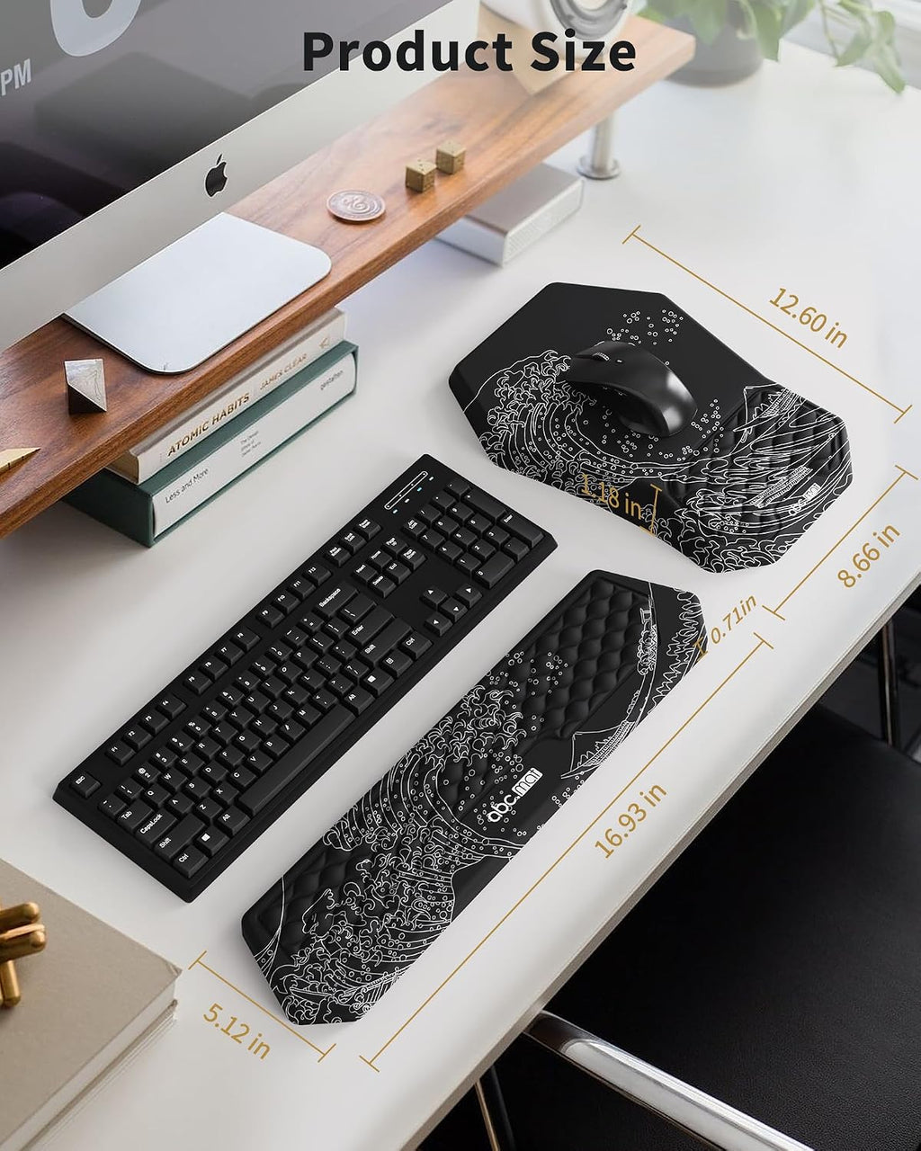 Juego de alfombrilla ergonómica para mouse con reposamuñecas y