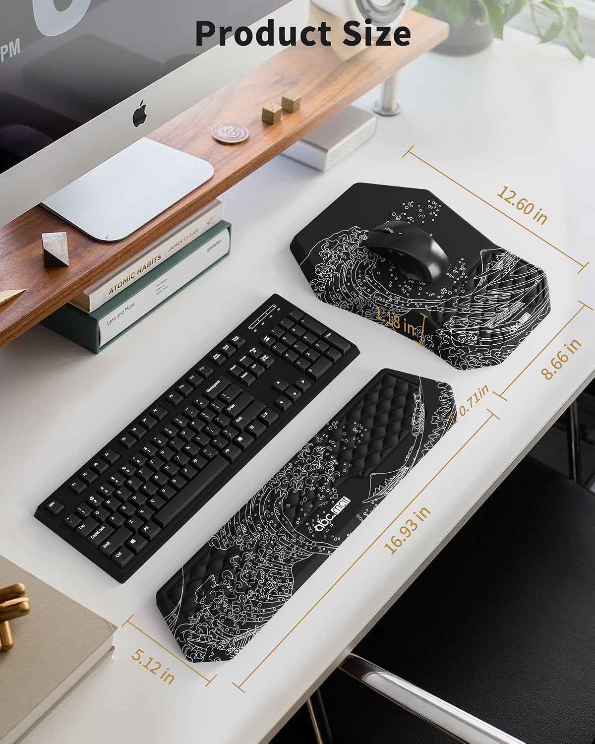 Juego de alfombrilla ergonómica para mouse con reposamuñecas y