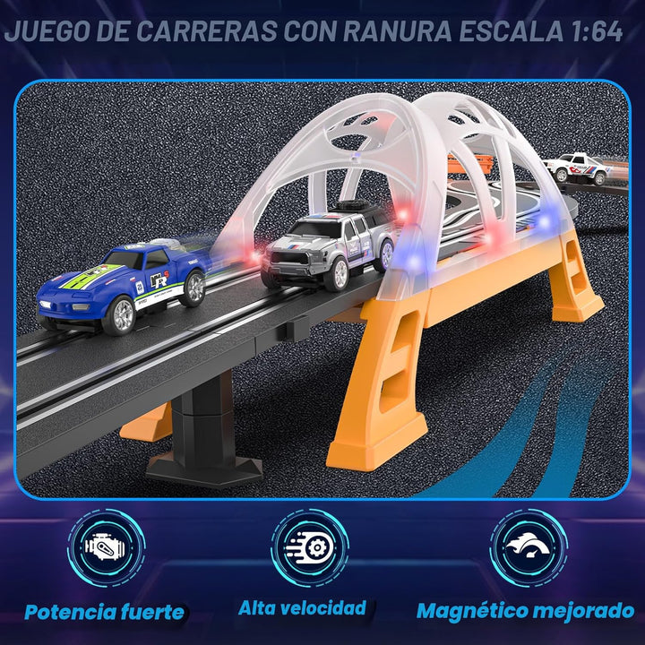 Conjuntos de Pista de Carreras de Coches de Ranura para Niños, Pist...