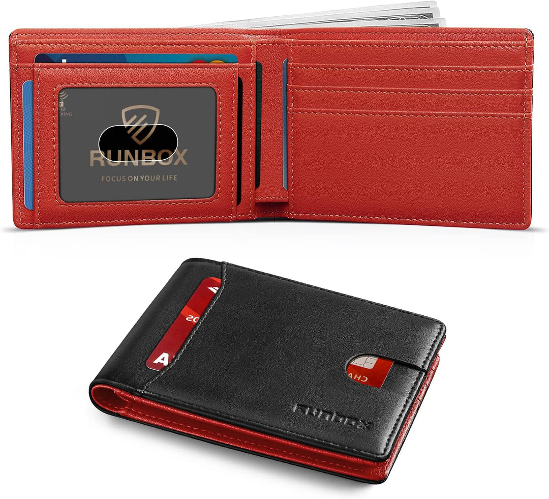 RUNBOX Cartera delgada para hombre, 11 ranuras para tarjetas de cré...