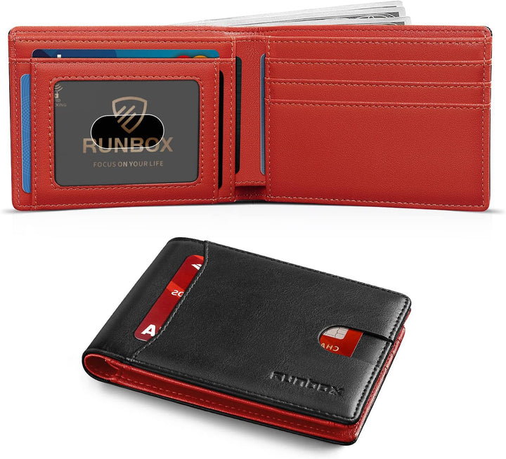RUNBOX Cartera delgada para hombre, 11 ranuras para tarjetas de cré...