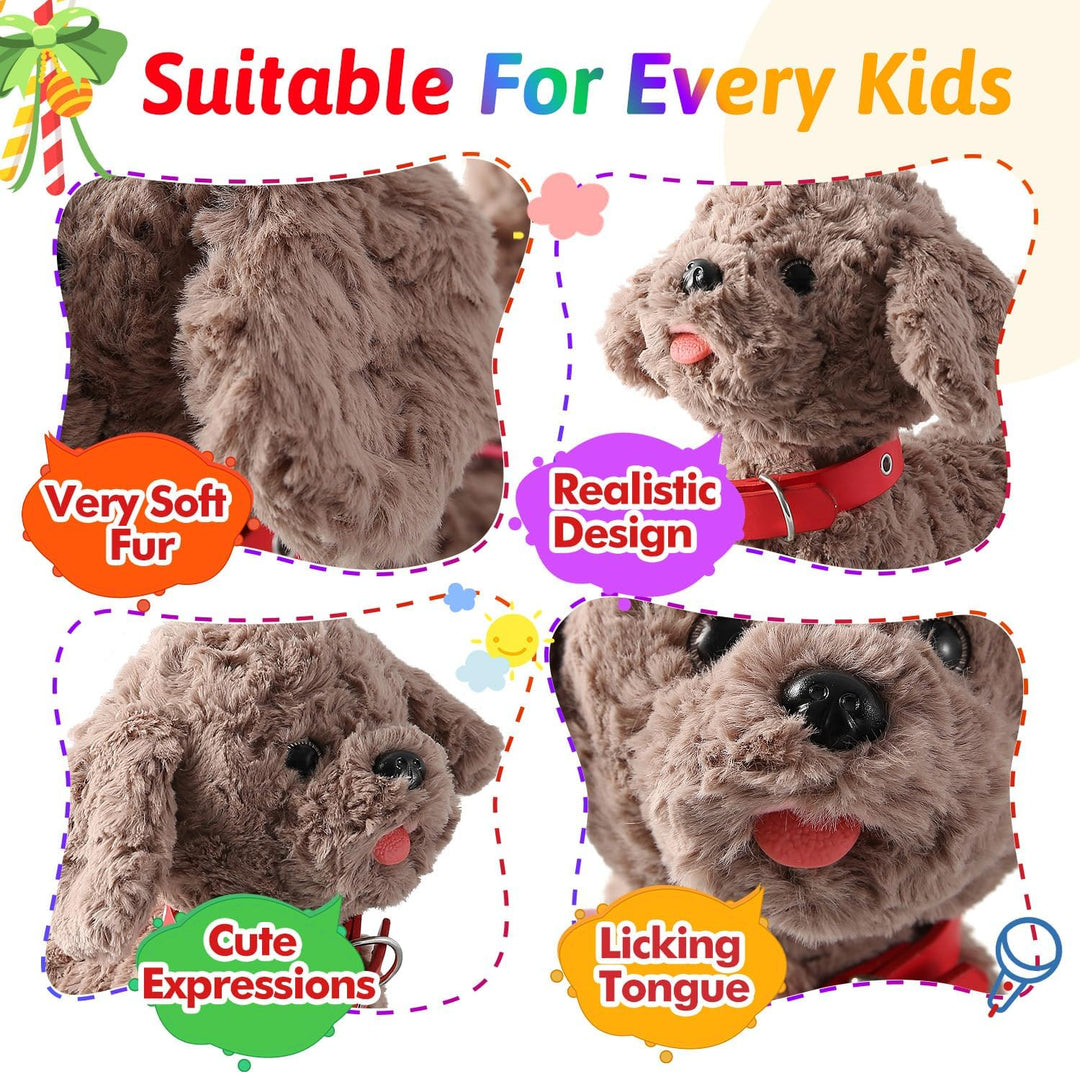 Juego de juguetes de peluche para perros que cantan, repite lo que...