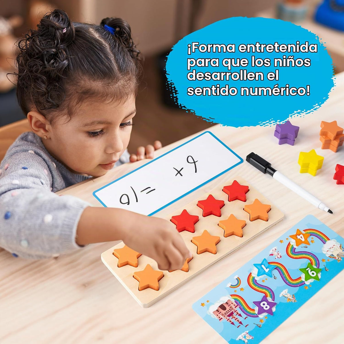 Juego de diez marcos de madera manipuladores matemáticos para