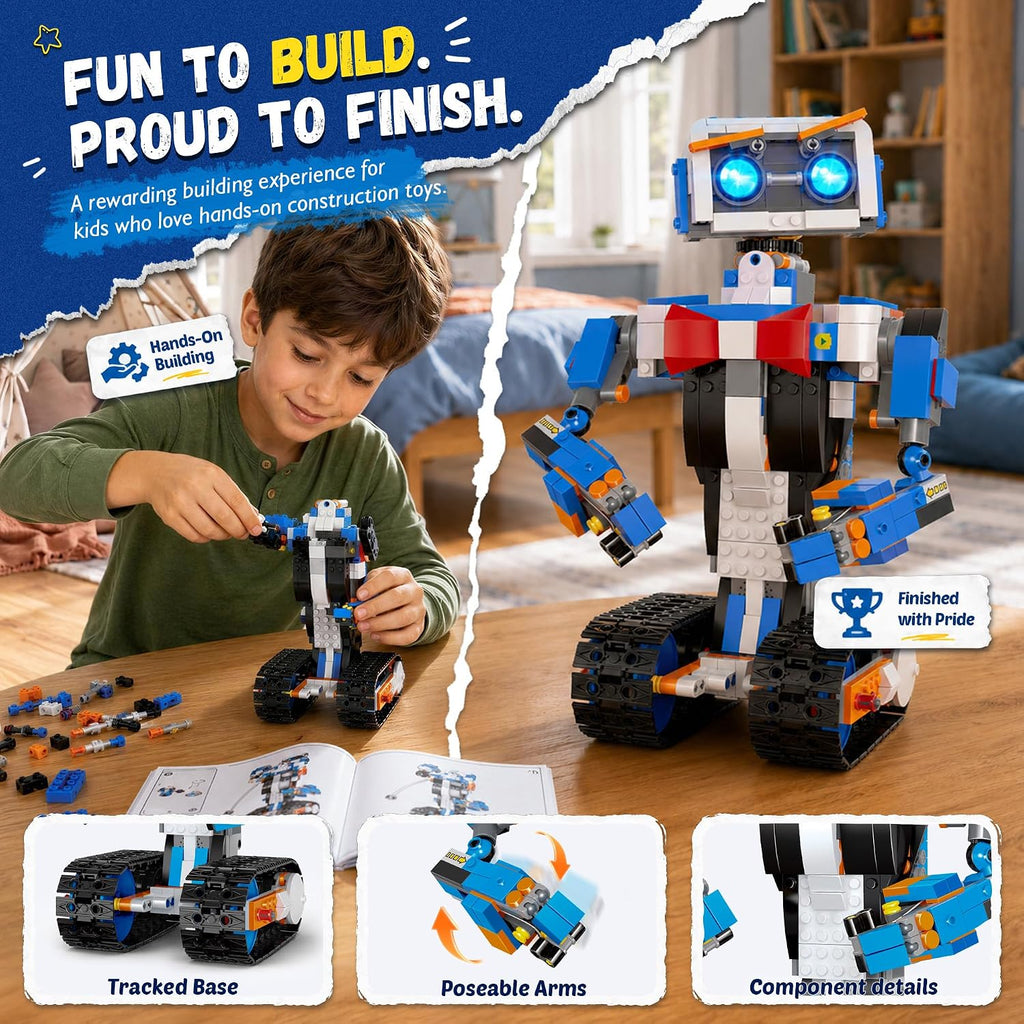 Kit de construcción de robot para niños de 6 a 12 años, juguete de